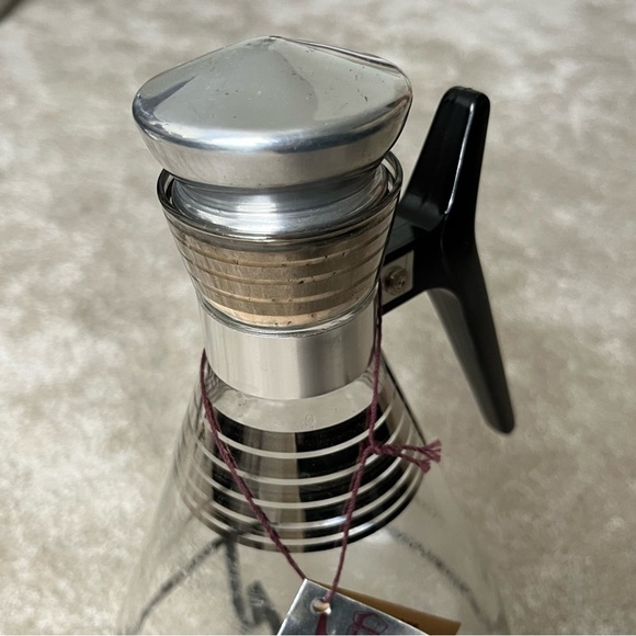 Vintage Inland Glass Carafe and Warmer Set-Silver-Mid Century Modern-Vtg-MCM-EUC - Picture 3 of 15